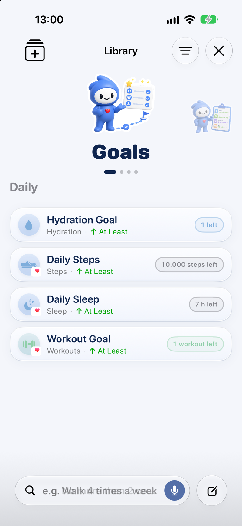 Habit tracker with streaks screen in Lopie showing Beats and streak progress