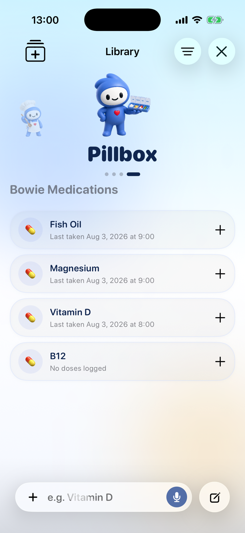 The medication and supplement library in Bowie