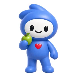 Lopie holding an apple